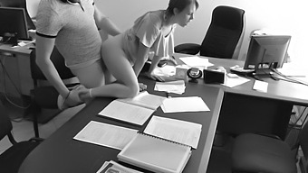 Boss And Secretary Engage In Sexual Activity On Office Table Captured By Hidden Camera