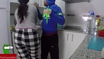 A Couple Indulges In Oral Pleasure In The Kitchen