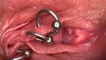 Intimate Macro Video Of Pierced Clit And Pussy, Leading To A Wetting And Peeing Scene