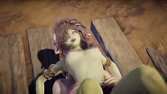 Intense Sexual Encounter With A Moaning Green-Skinned Goblin Girl