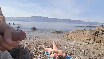 A Nude Couple Encounters A Voyeuristic Man On The Beach, Leading To A Steamy Encounter With A Mature Woman